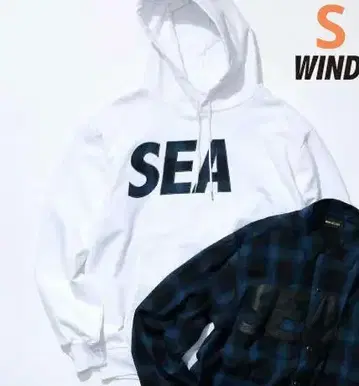 새상품 25ss WIND AND SEA Ombre 후드 화이트 S