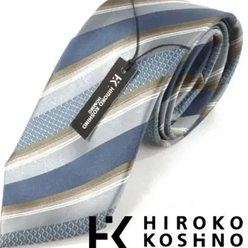 HIROKO KOSHINO 최고급 실크 100% 넥타이 택 포함