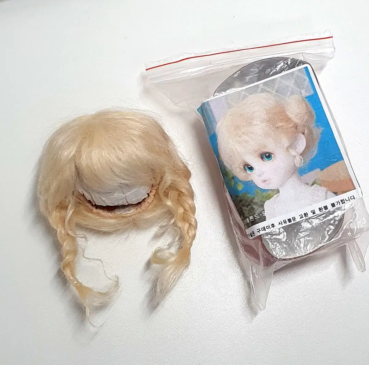 구관 6-7인치 usd 가발 모헤어 땋은머리 나인나인 bjd 물품 옷