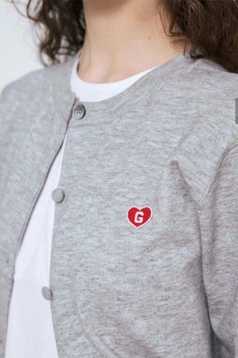 SIGNATURE HEART CARDIGAN [MELAN GE GREY]