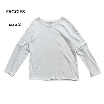 FACCIES 긴팔 트레이닝복 롱 슬리브 컷오프 흰색 화이트