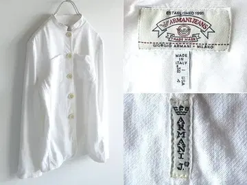 90S ARMANI JEANS 린넨 비스코스 스탠드 카라 자켓