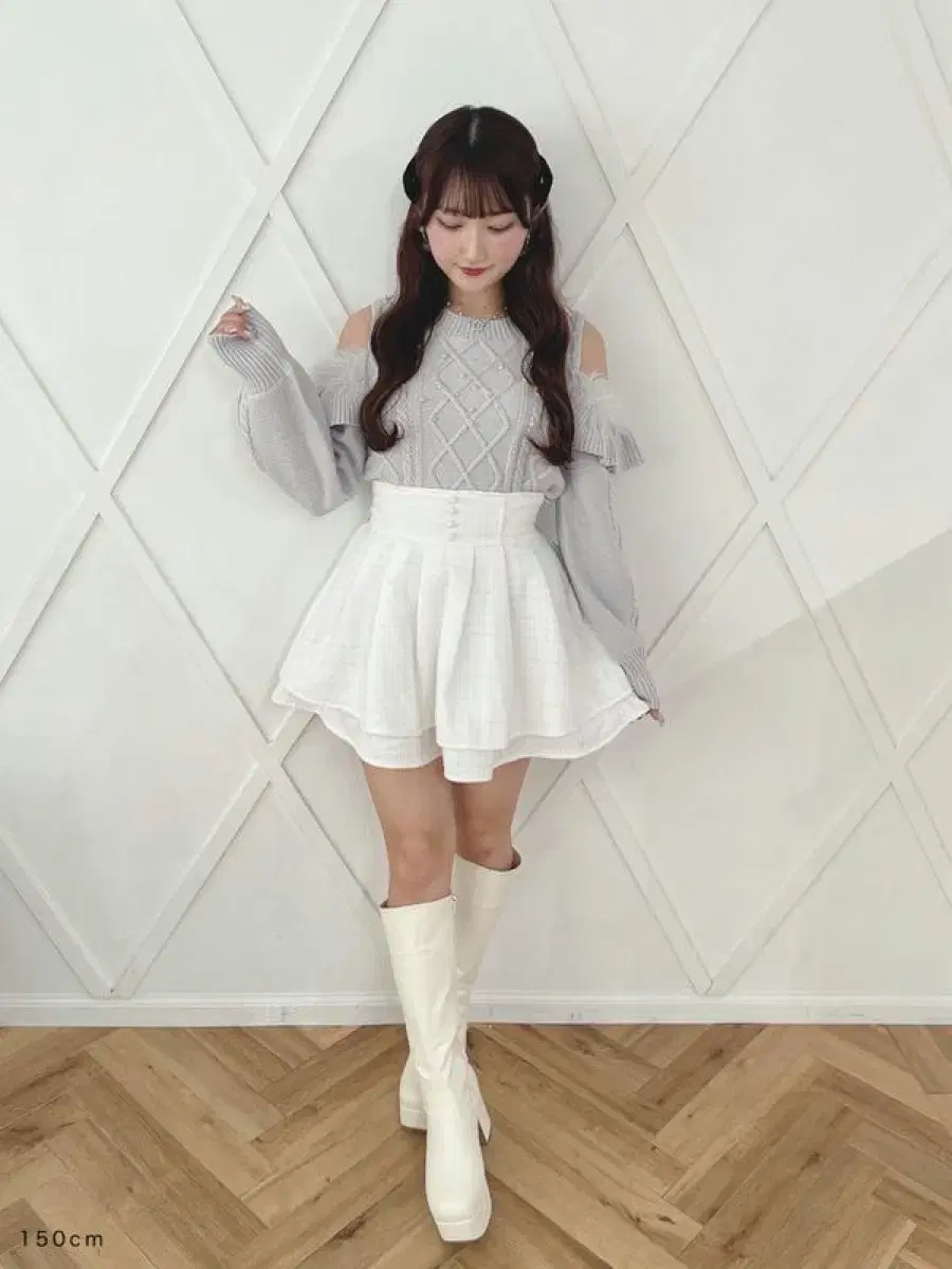 Evelyn Tweed Double Flare Skirt Yangji Hyeok Pium Michelle Macaron Maz