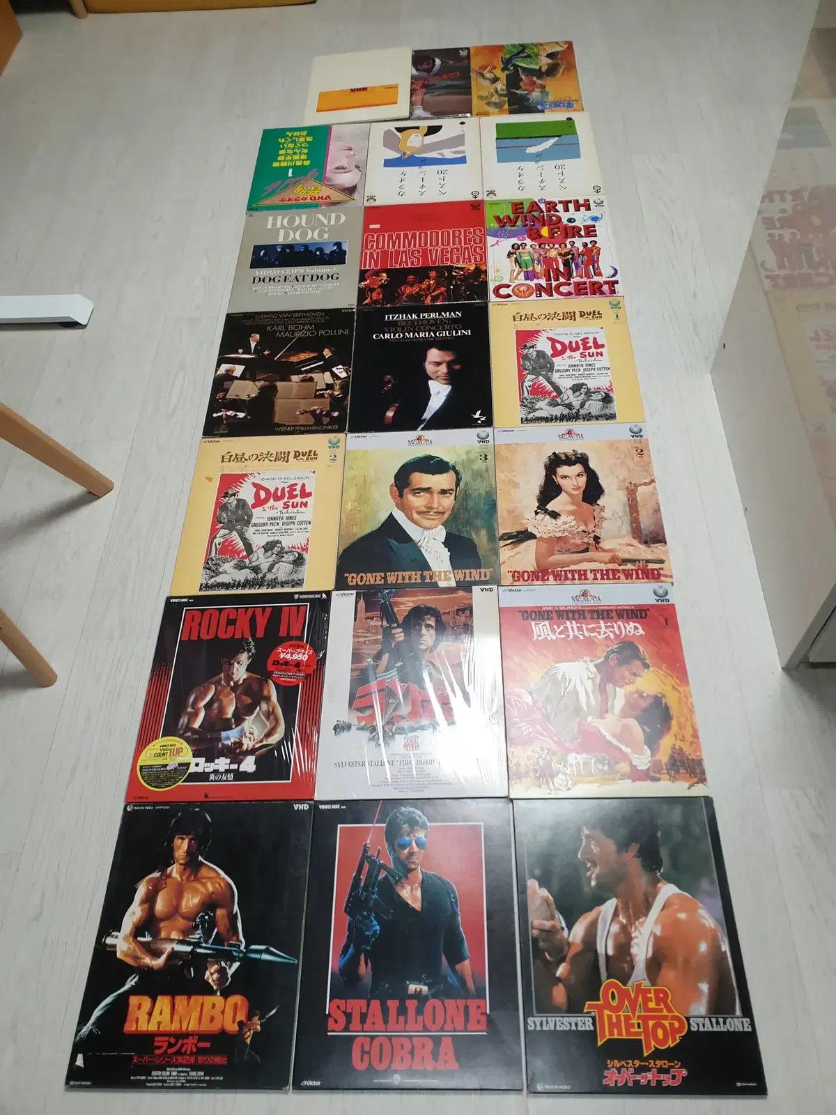 20 VHD Disks - Sylvester Stallone Collection and Other Movies, Concerts, etc. Japanese Version