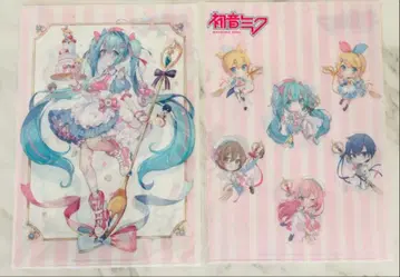 하츠네 미쿠 사쿠라 책갈피 밀키 콜라보 후지야 클리어 파일