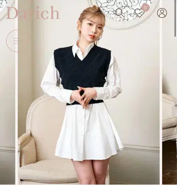 다리치 오블리크 로고 베스트 셔츠 원피스