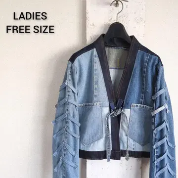 재구성 여성용 리메이크 데님 자켓 데님 자켓 FREE SIZE