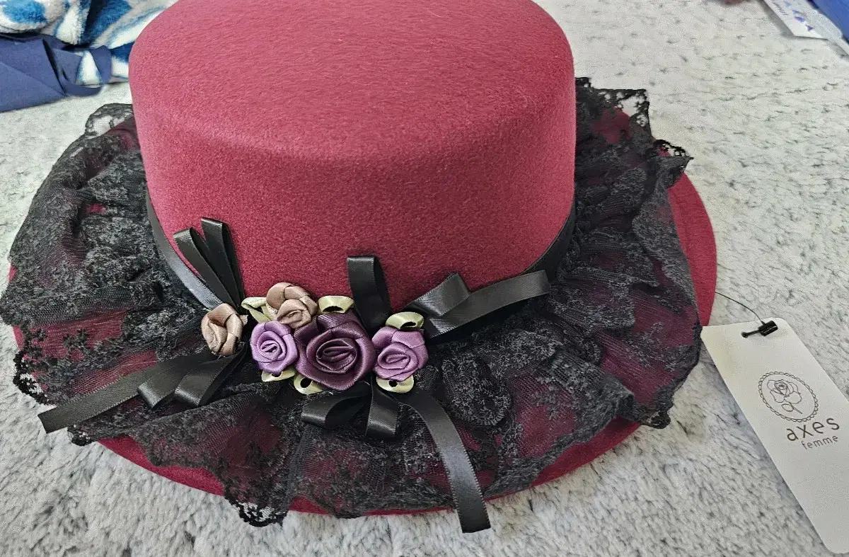 [Unused/Optional] Exy's Farm axes femme Vintage Lolita Fedora Hat