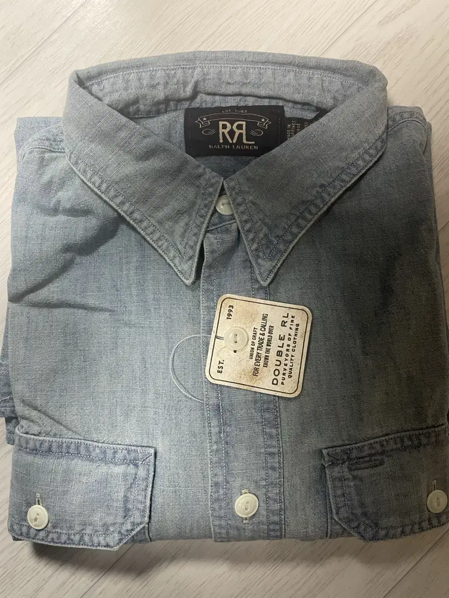 더블알엘 rrl 인디고 샴브레이 워크셔츠 s