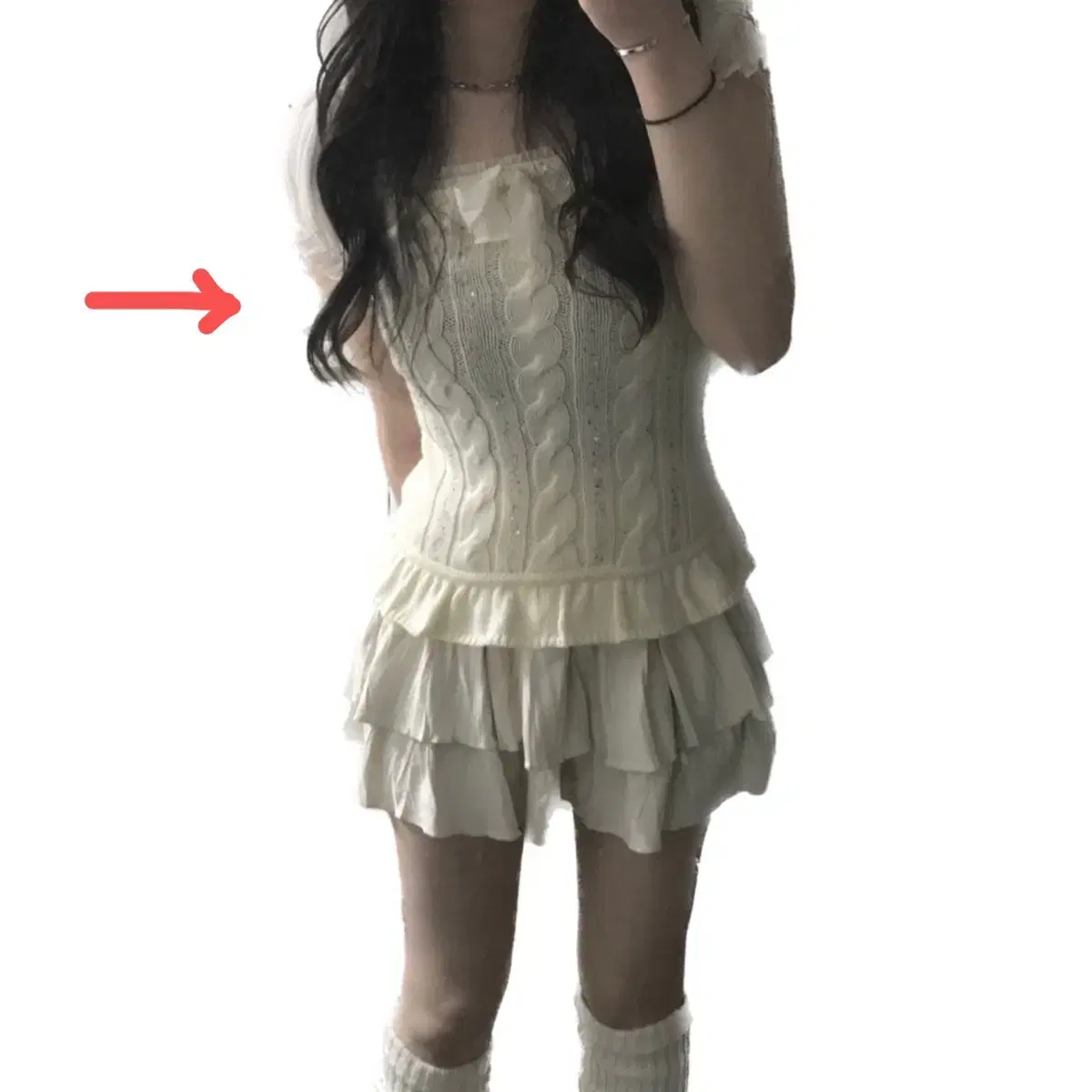 일본빈티지 니트 반팔 히메갸루 오네갸루 모리걸 페어리 너드 니혼진