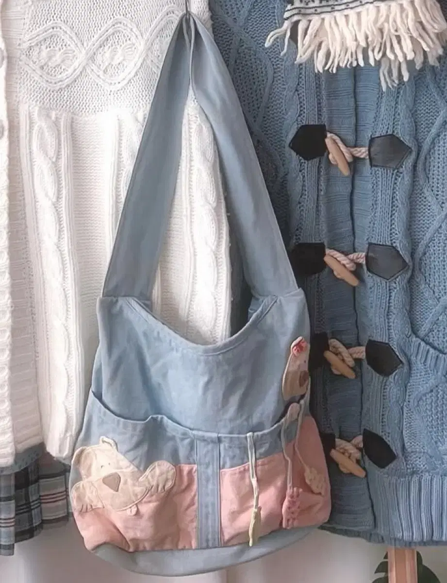 모라노가토 곰돌이 패치 가방 모리걸 하구미 카메 몽글 지구빈티지 코코모리