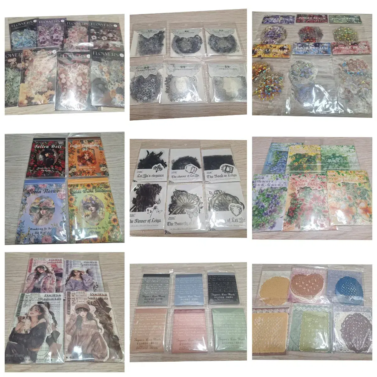 빈티지 다꾸 일괄팩 세트 판매!(꽃스티커,포용,인스,감성다꾸,스티커북)