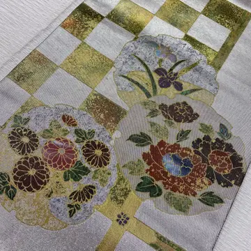 BY5745 라덴 유키와 후쿠로 오비 순수 실크 6통 호몬기 이로무지