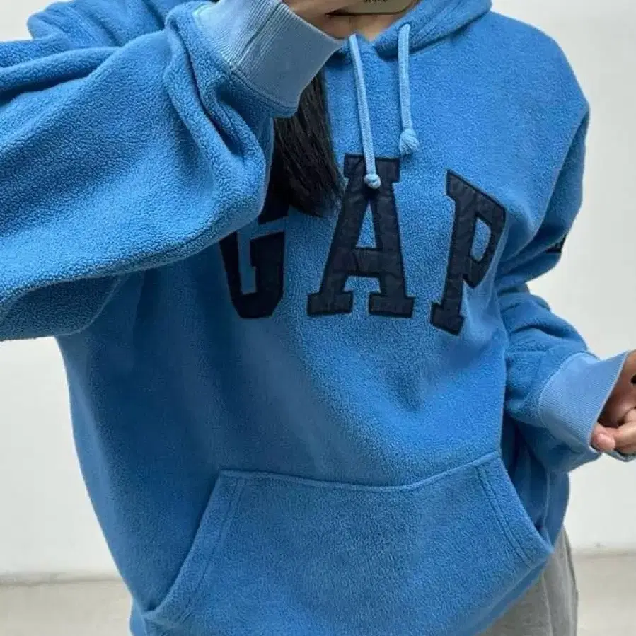 GAP 갭 스카이블루 폭닥 플리스 후드티(M)