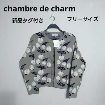 새상품 택 포함 chambre de charm 봄 니트 가디건 꽃무늬