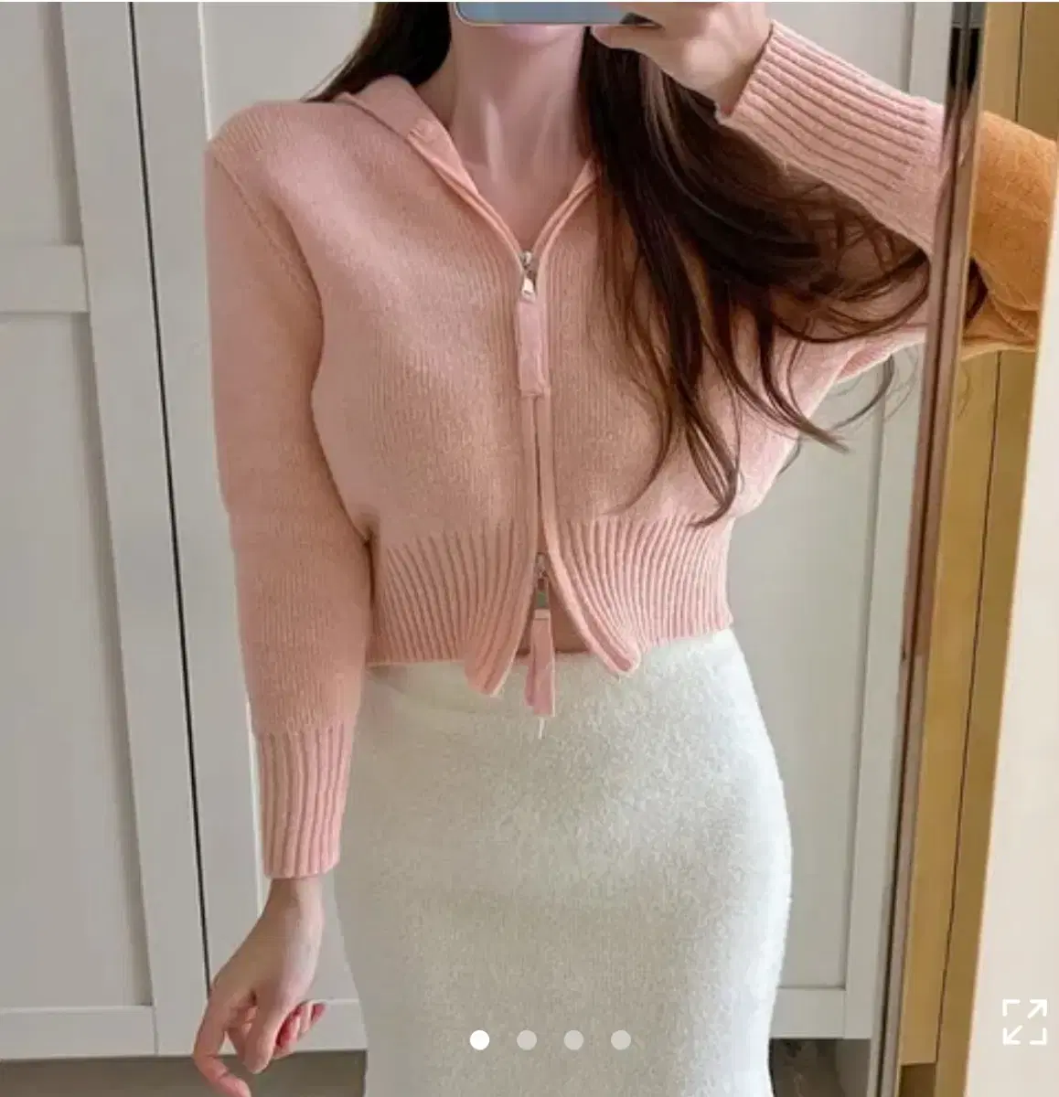 투웨이 니트 후드집업