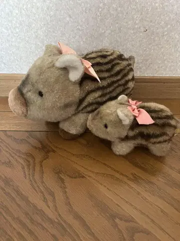 멧돼지 부모와 자식 봉제 인형