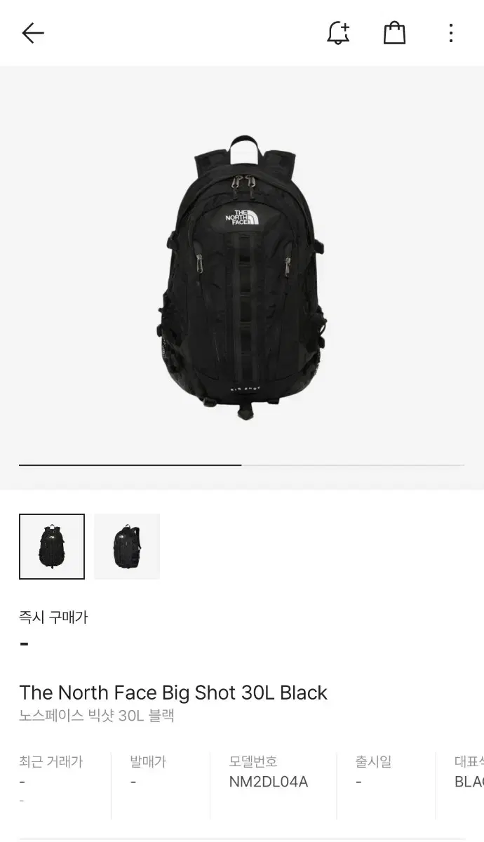 [무료배송] 노스페이스 빅샷 BIG SHOT 백팩 블랙