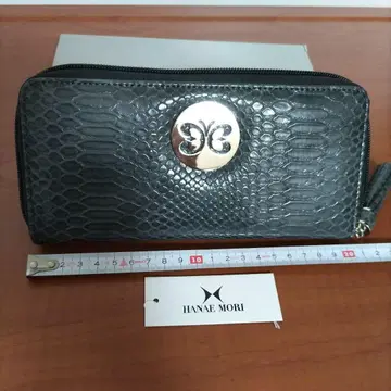 모리 히데에 크로커다일풍 그레이 장지갑