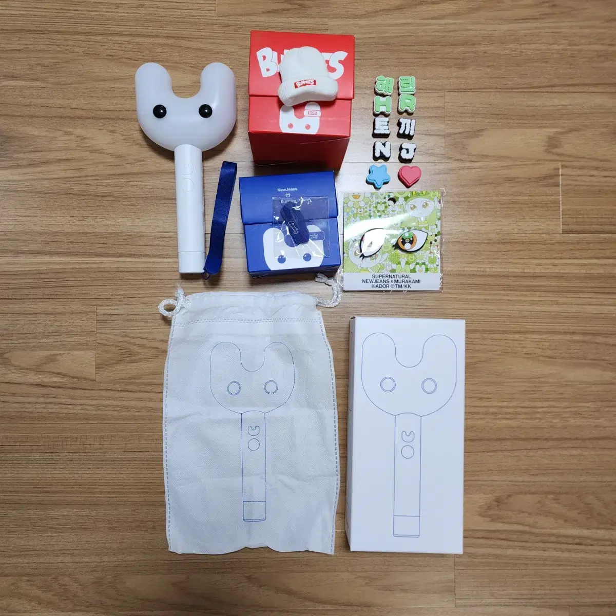뉴진스 응원봉 빙키봉 공방 헤어밴드 비니 해린 토끼 파츠 일괄 양도