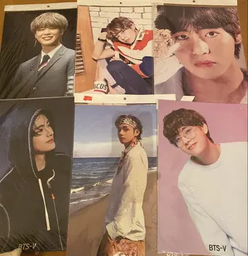 BTS-V 사진 포스터 및 슬로건 세트