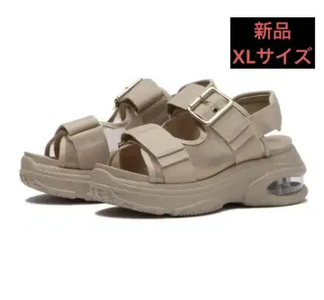 미사용 새상품 ABC 셀렉 통굽 샌들 신발 XL 베이지 금장 장식