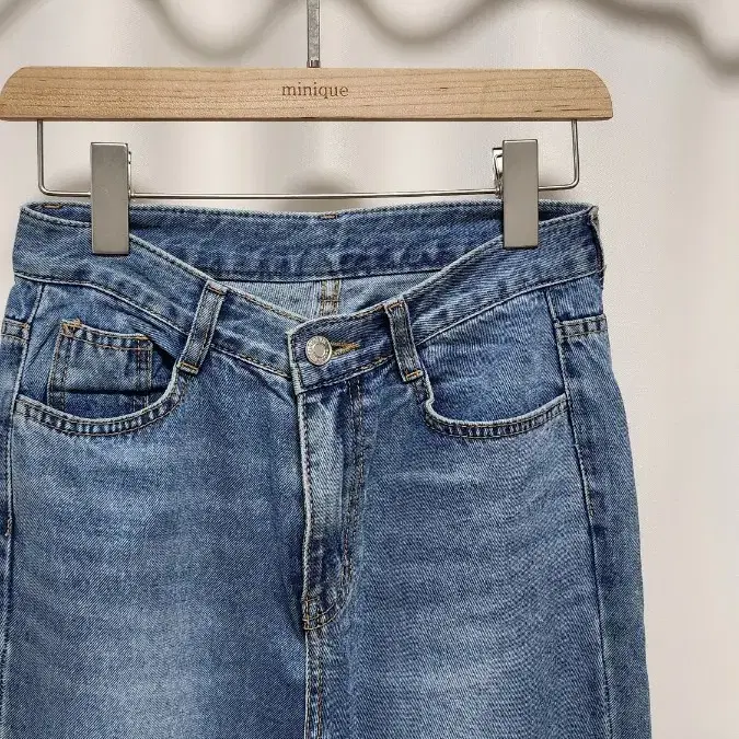 중청 데님 청바지 롱 부츠컷 워싱 봄 가을 판판한 S