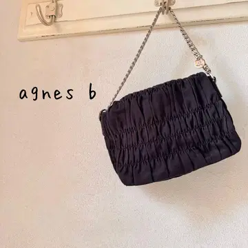 agnes b 에네스베 체인 미니 핸드백 2개 블랙