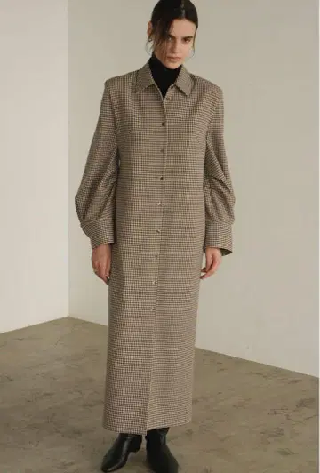 CLANE POWERSHOULDER CHECK SHIRT ONEPIECE