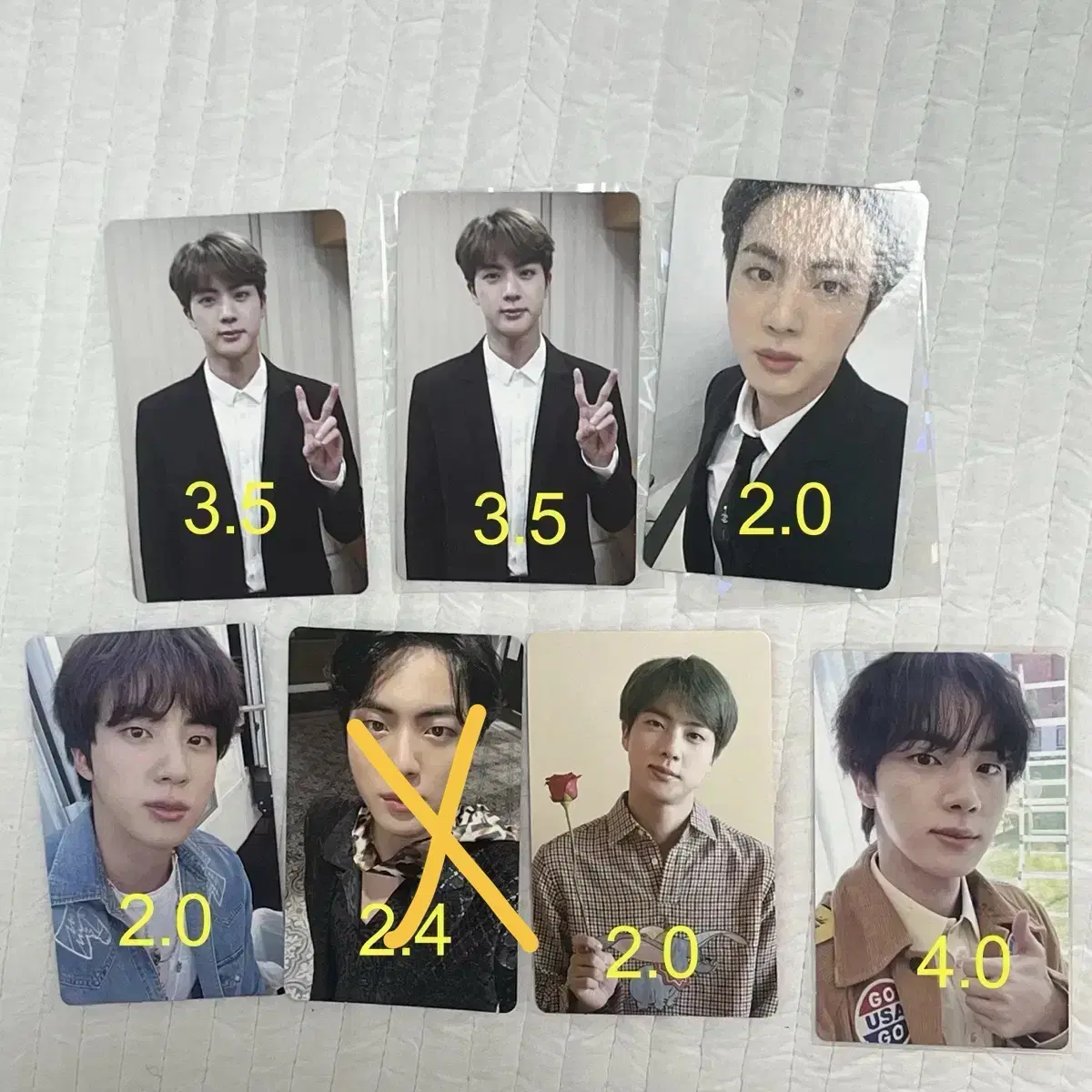 방탄 bts 진 석진 메모리즈 포카 양도