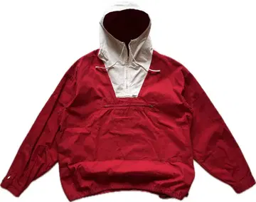 80년대 90년대 J.CREW 코튼 아노락 투톤 빨간색 레드