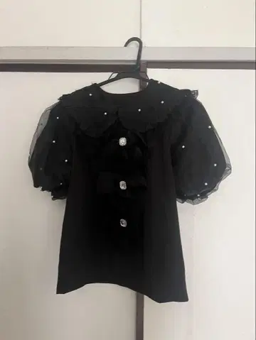 Pal elfy 퍼프 슬리브 비쥬 탑