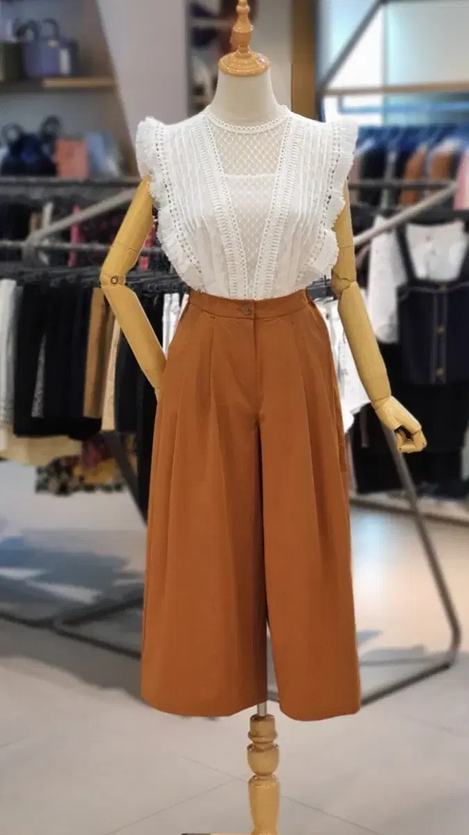 SISLEY * 하프밴딩 와이드팬츠