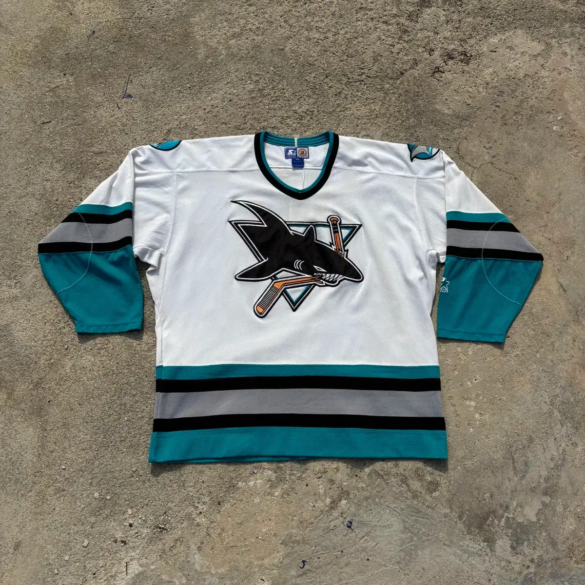 90s Starter NHL San Jose Sharks Vintage Hockey Jersey 2XL #스타터