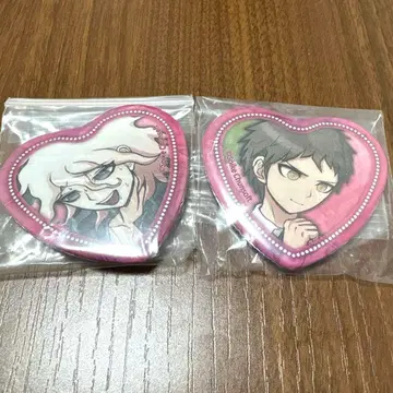 난자타운 텔레비전 얼굴 하트 캔뱃지 컬렉션 코마에 히나타 2개 세트