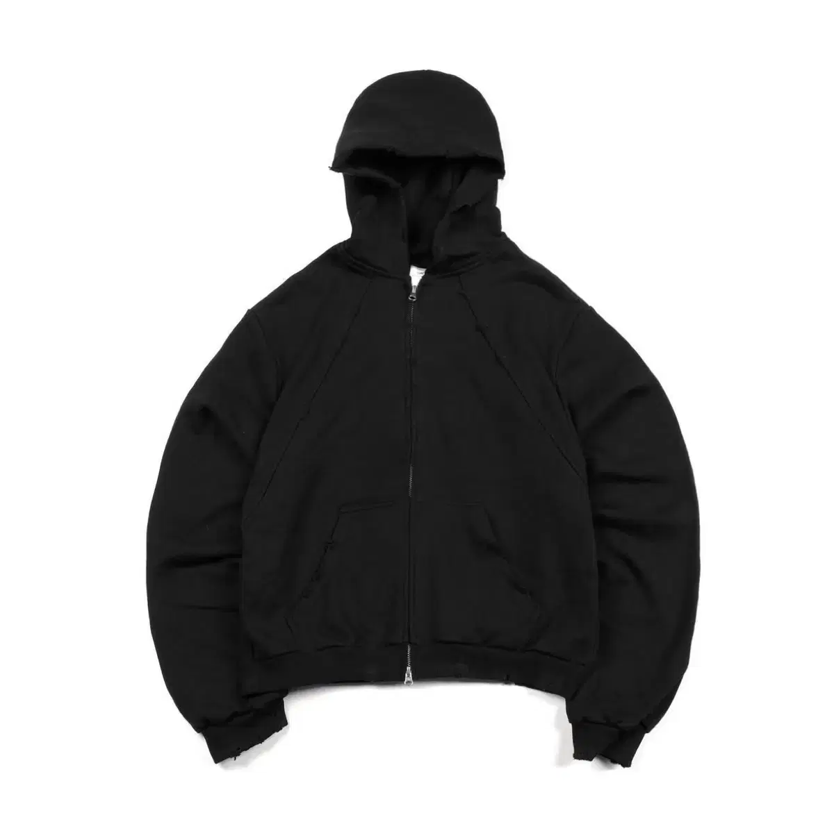 (1) ignore DESTROYED CROP HOODIE ZIP