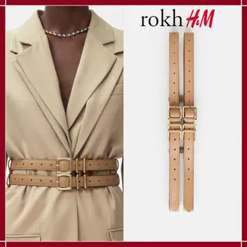 rokh H&M 가죽 더블 벨트 새상품 택 포함