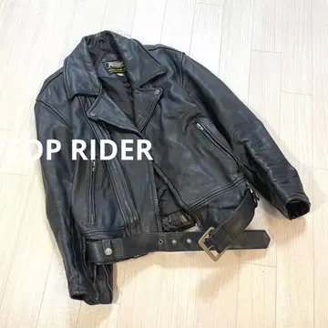 탑 라이더 Top Rider 리얼 가죽 더블 라이더 자켓 블랙 L