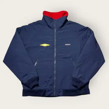90s LANDS'END 나일론 쉘 자켓 기업 로고 자수 네이비 컬러