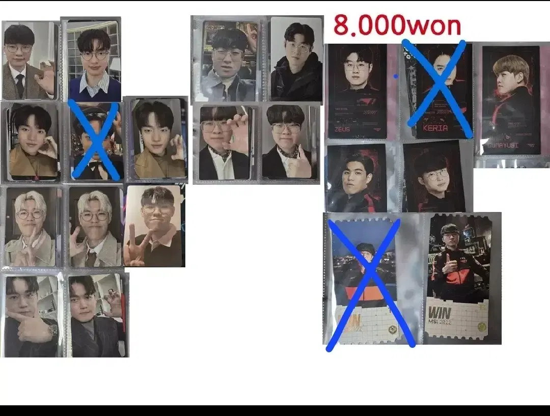 t1 포카 포토카드 페이커 케리아 구마유시 오너 한화생명 제우스 티켓