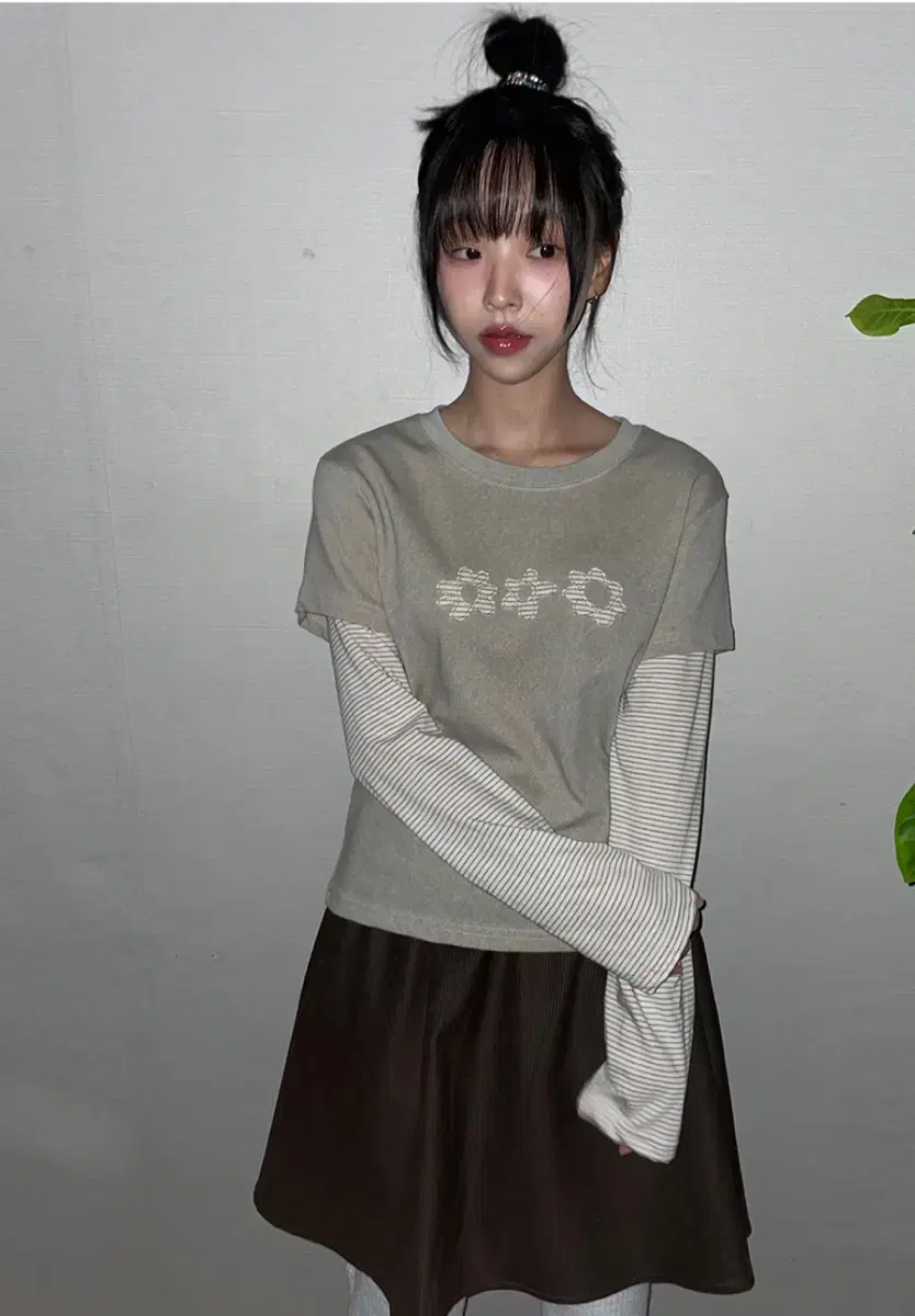스트라이프 레이어드 긴팔티