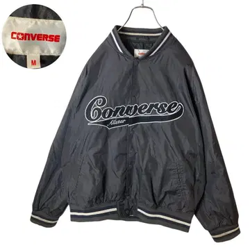 CONVERSE 컨버스 빅 로고 나일론 바시티 자켓 차콜 빅 사이즈