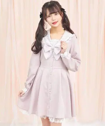 시크릿허니 레이스 세일러 카라 원피스
