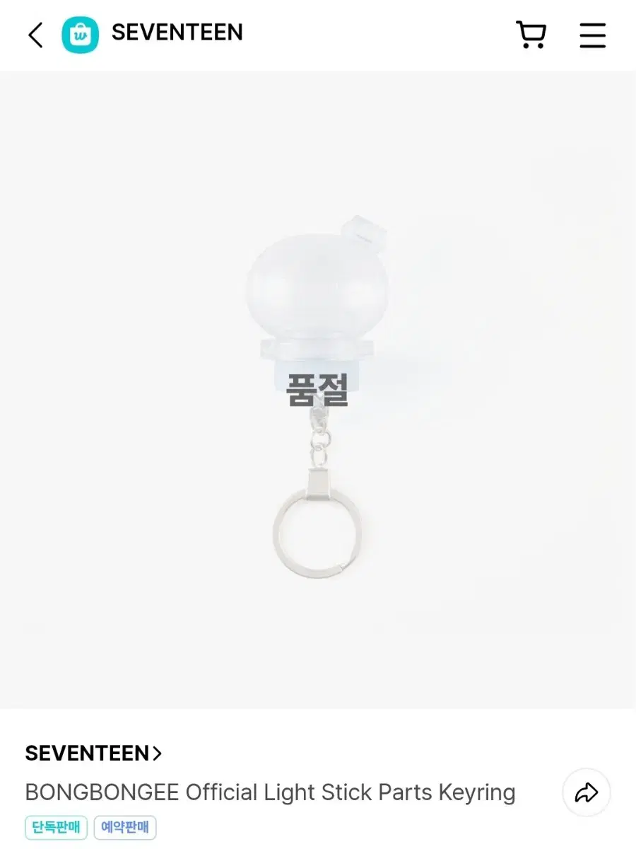 세븐틴 10주년 응원봉 봉봉이 키링