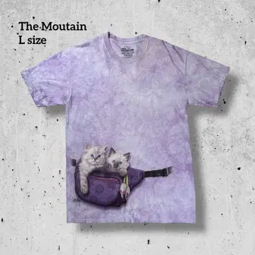 THE MOUNTAIN 애니멀 티셔츠 고양이 cat L 타이다이 y2k