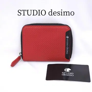 새상품 STUDIO desimo 접이식 지갑 가죽 빨간색 스튜디오 데시모