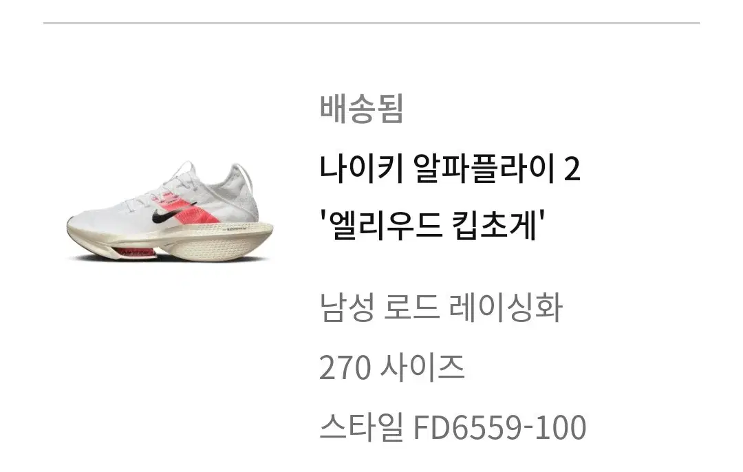 나이키 알파플라이2 엘리우드 킵초게