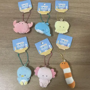 동그란 눈의 수족관 봉제 인형 키링
