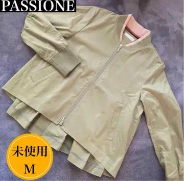 미사용 PASSIONE 파시오네 백 플레어 자켓 블루종 카키