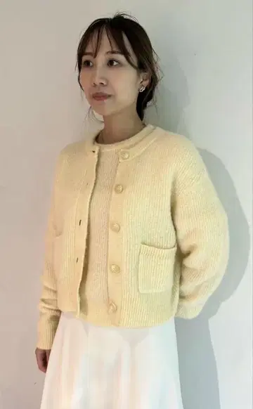 emmi 알파카 혼방 니트 가디건